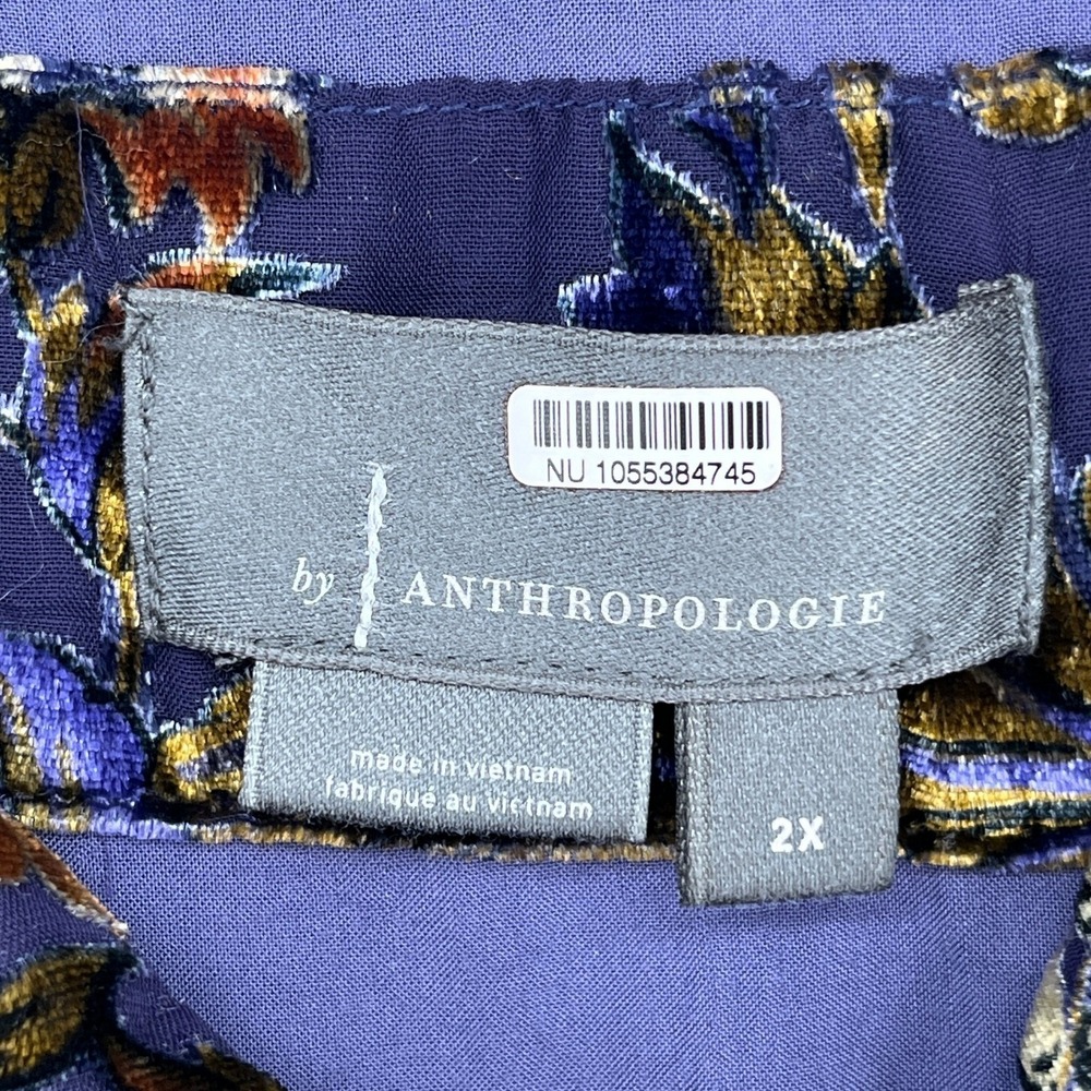 Anthropologie Somerset Floral Burnout Velvet Maxi Dress Plus 2X Boho Fairycore - Picture 12 of 12